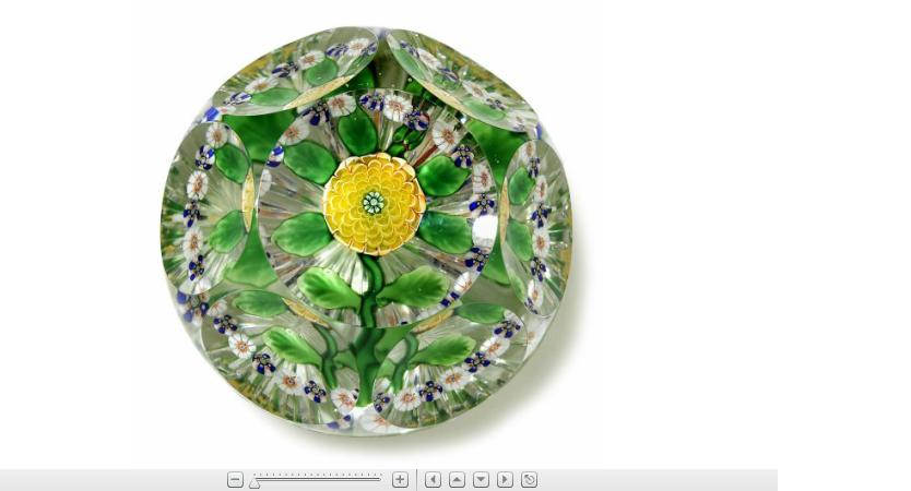 Appraisal: Rare Antique Baccarat yellow Camomile facetted paperweight With a vibrant