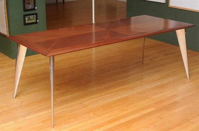 Appraisal: PHILIPPE STARCK b 'DRIADE' MAHOGANY AND ALUMINUM DINING TABLE Signed