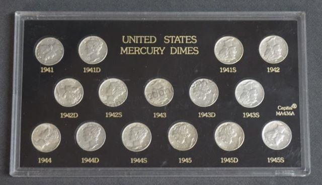 Appraisal: World War II era collection of to Mercury Dimes -