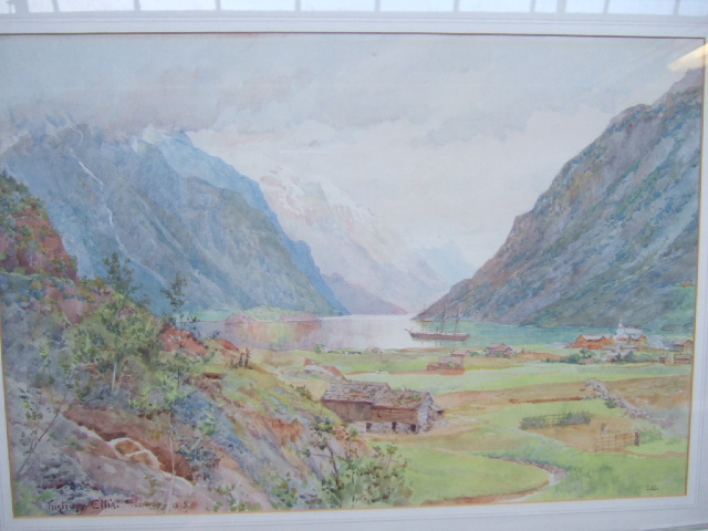 Appraisal: Tristram Ellis - Odde Norway watercolour signed inscribed and dated