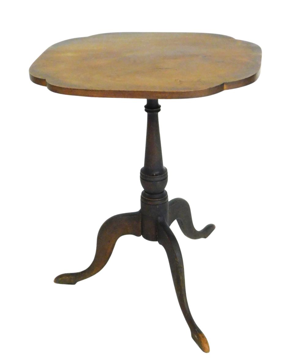 Appraisal: EARLY TILT TOP CANDLE STAND TH C SQUARE TOP WITH