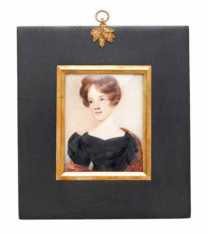 Appraisal: Anson Dickinson - miniature portrait of a young lady circa