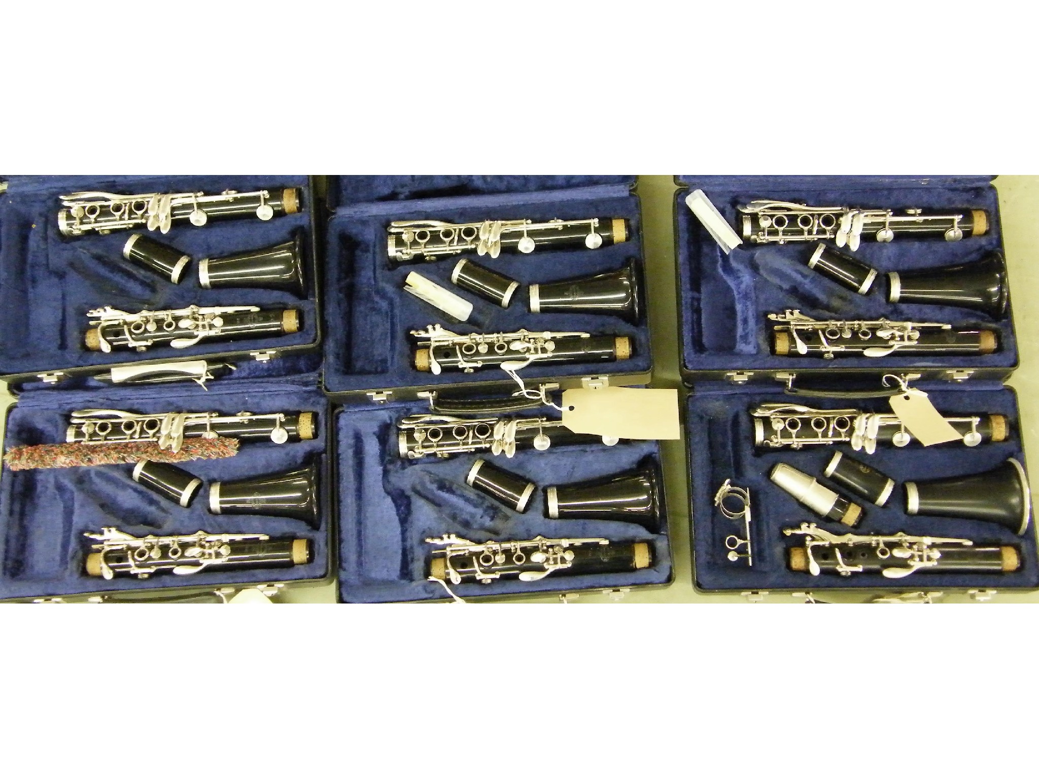 Appraisal: Six Buffet Crampon Cie B clarinets all cased all at