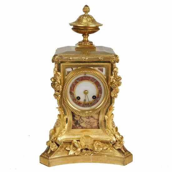 Appraisal: A French Napoleon III Gilt Bronze and Rouge Marble Mantel