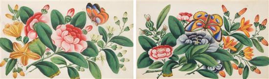 Appraisal: Group of Twenty-Two Watercolor Paintings on Pith of Plants and