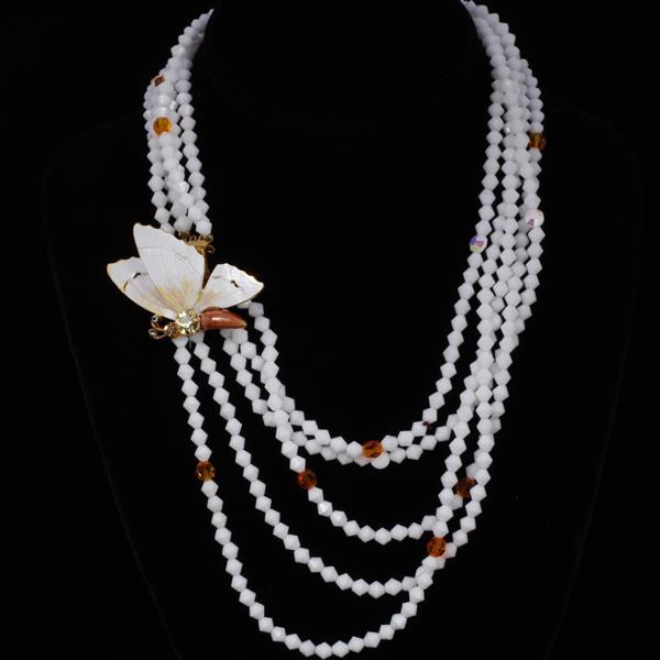 Appraisal: Original by Robert glass beaded multi strand necklace with dimensional