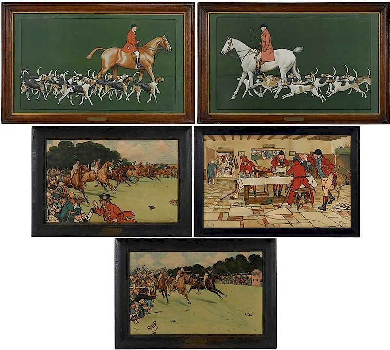 Appraisal: Cecil Charles Windsor Aldin British Five sporting scenes two from