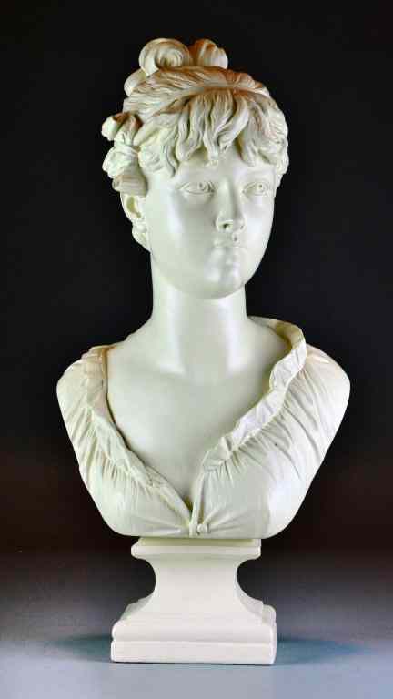 Appraisal: Alva Ceramic Bust Of A Classical LadyFinely cast and raised