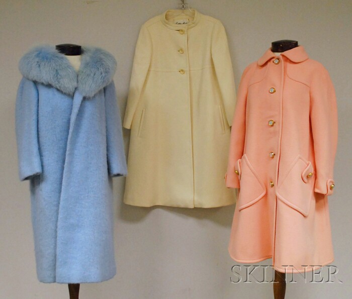 Appraisal: Three Lady's Wool Coats a light blue Visconti with fur