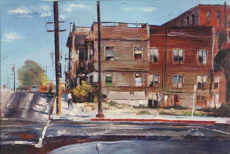 Appraisal: 'Los Angeles'' Bunker Hill Los Angeles CA oil on canvas