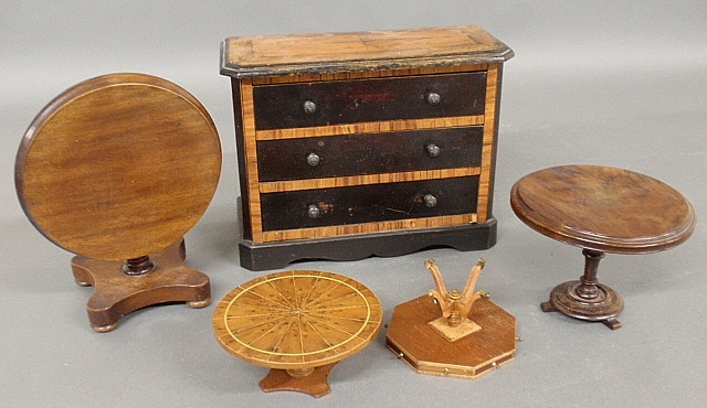 Appraisal: - Group of miniature English furniture late th c -