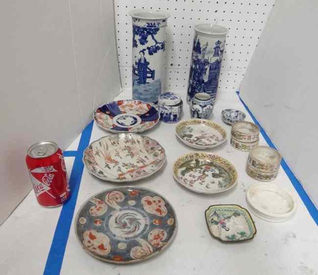 Appraisal: Asian porcelain lot including vases '' as found and ''