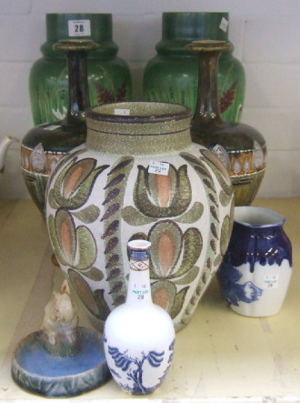 Appraisal: A group of vases including Doulton Denby and others