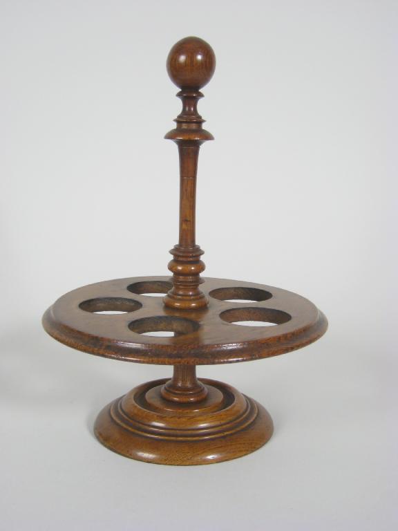 Appraisal: A th Century walnut and mahogany Egg Stand for five