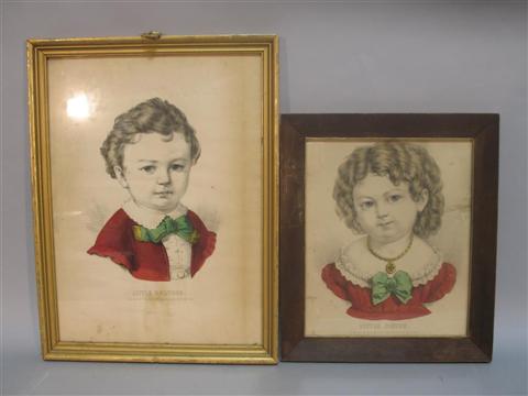 Appraisal: CURRIER IVES AMERICAN LITTLE BROTHER and LITTLE SISTER Color prints