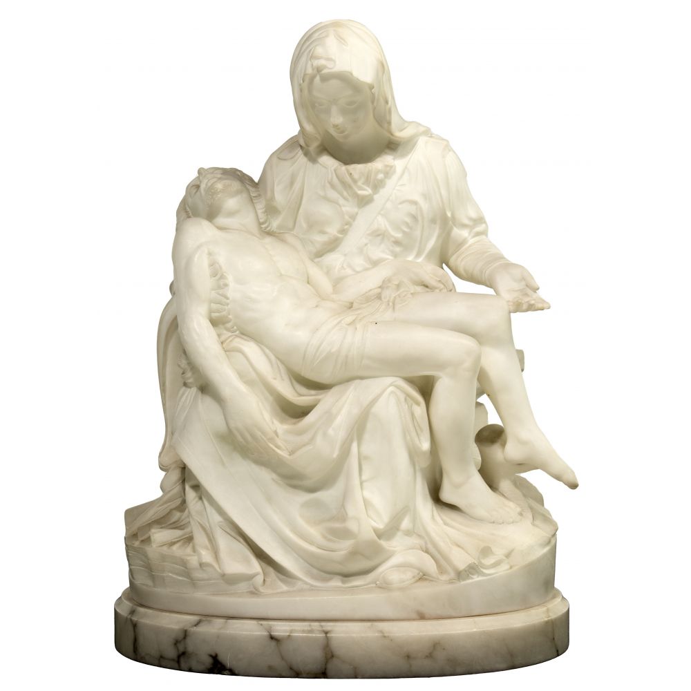 Appraisal: AFTER MICHELANGELO PIETA SCULPTUREMarble composite reproduction statue from St Peters