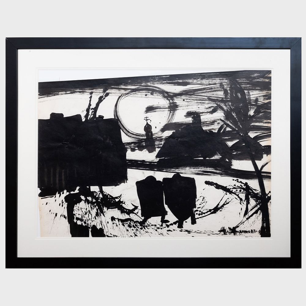 Appraisal: Alexander Zhdanov - Untitled India ink on paper signed 'Zhdanov'