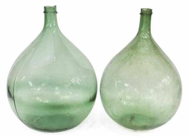 Appraisal: lot of French glass carboys each with tapered neck and