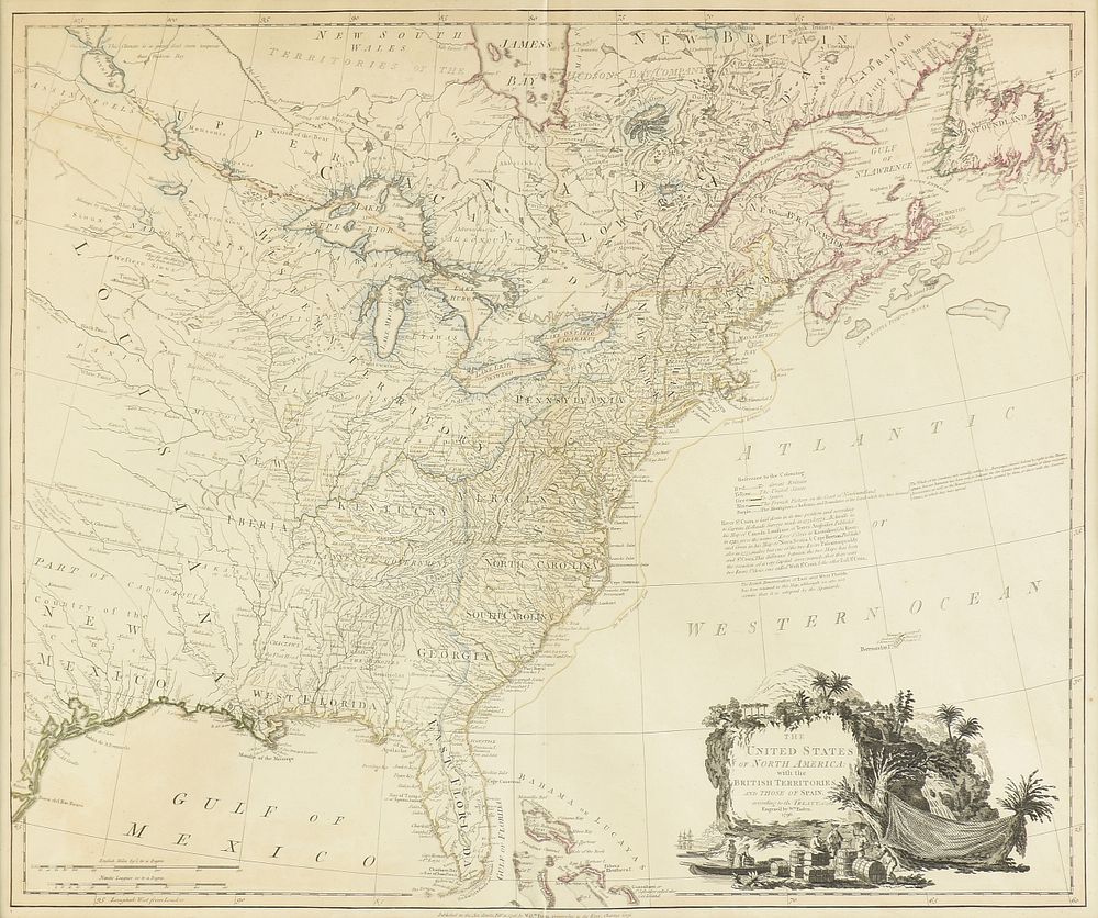 Appraisal: A TREATY OF PARIS MAP The United States of North