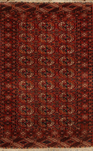 Appraisal: A TEKKE RED GROUND with three rows of nine medallions