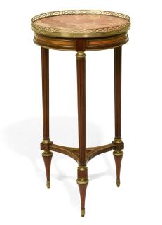 Appraisal: A LOUIS XVI STYLE MAHOGANY SATINWOOD AND GILT METAL MOUNTED