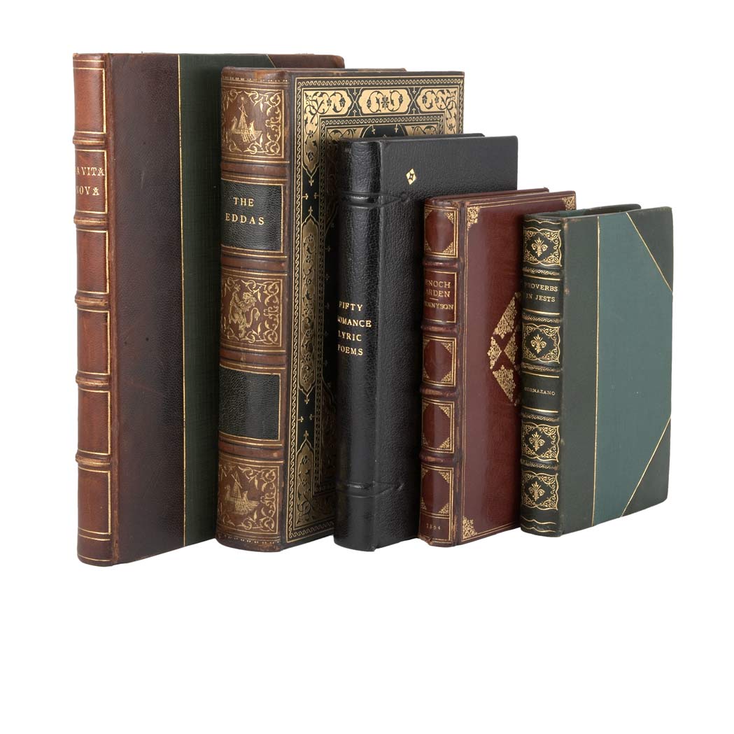 Appraisal: FINE BINDINGS Group of approximately forty volumes bound in full