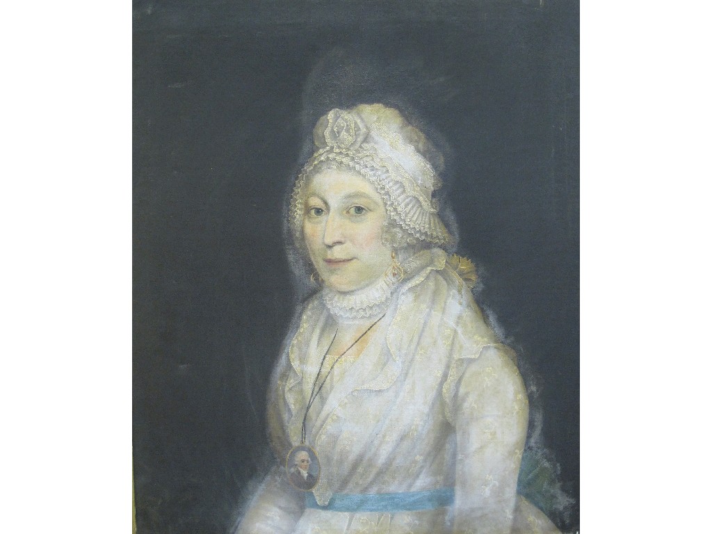 Appraisal: th century oil on canvas portrait of a lady unsigned