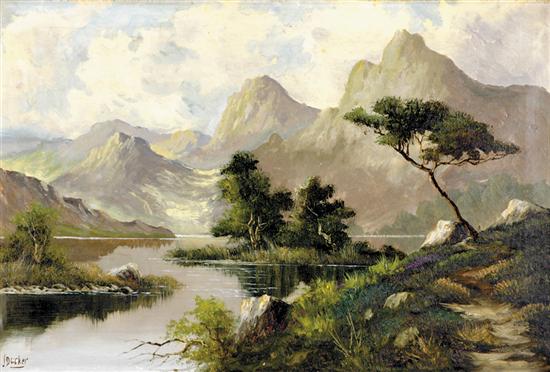 Appraisal: J M Ducker British fl - PAIR WORKS MOUNTAIN LANDSCAPESoil