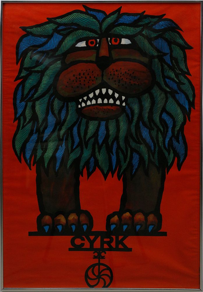 Appraisal: Hubert Hilscher Cryk The Lion Poster Mid-Century Hubert Hilscher Polish