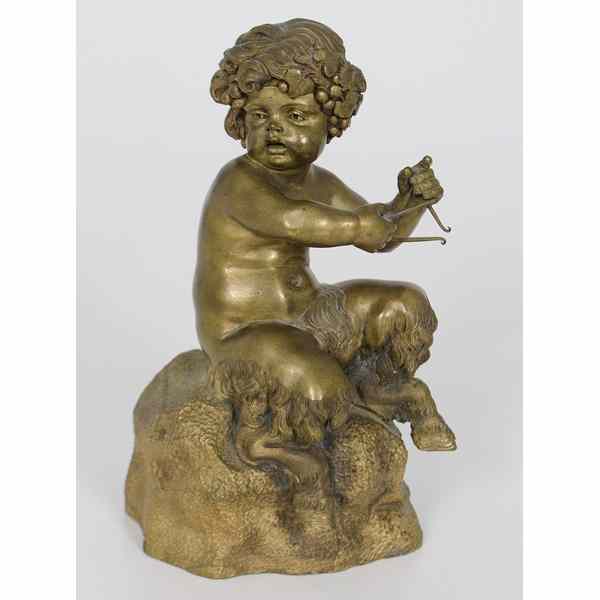 Appraisal: Mythological Bronze Figurine Continental a hollow bronze figurine of a