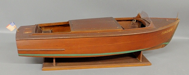 Appraisal: - Custom built mahogany Dodge runabout boat model made in