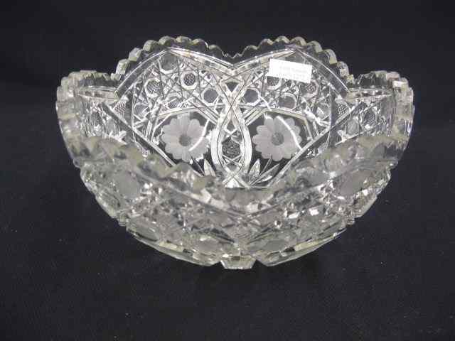 Appraisal: Cut Glass Bowl floral cane ''