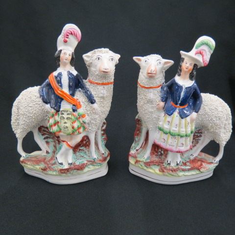 Appraisal: Pair of Staffordshire Pottery Figurines Prince of Wales and Princess