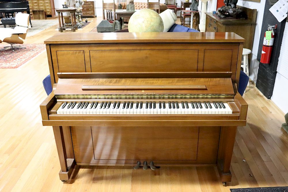 Appraisal: Steinway And Sons Mahogany Upright Piano Serial Piano also bears