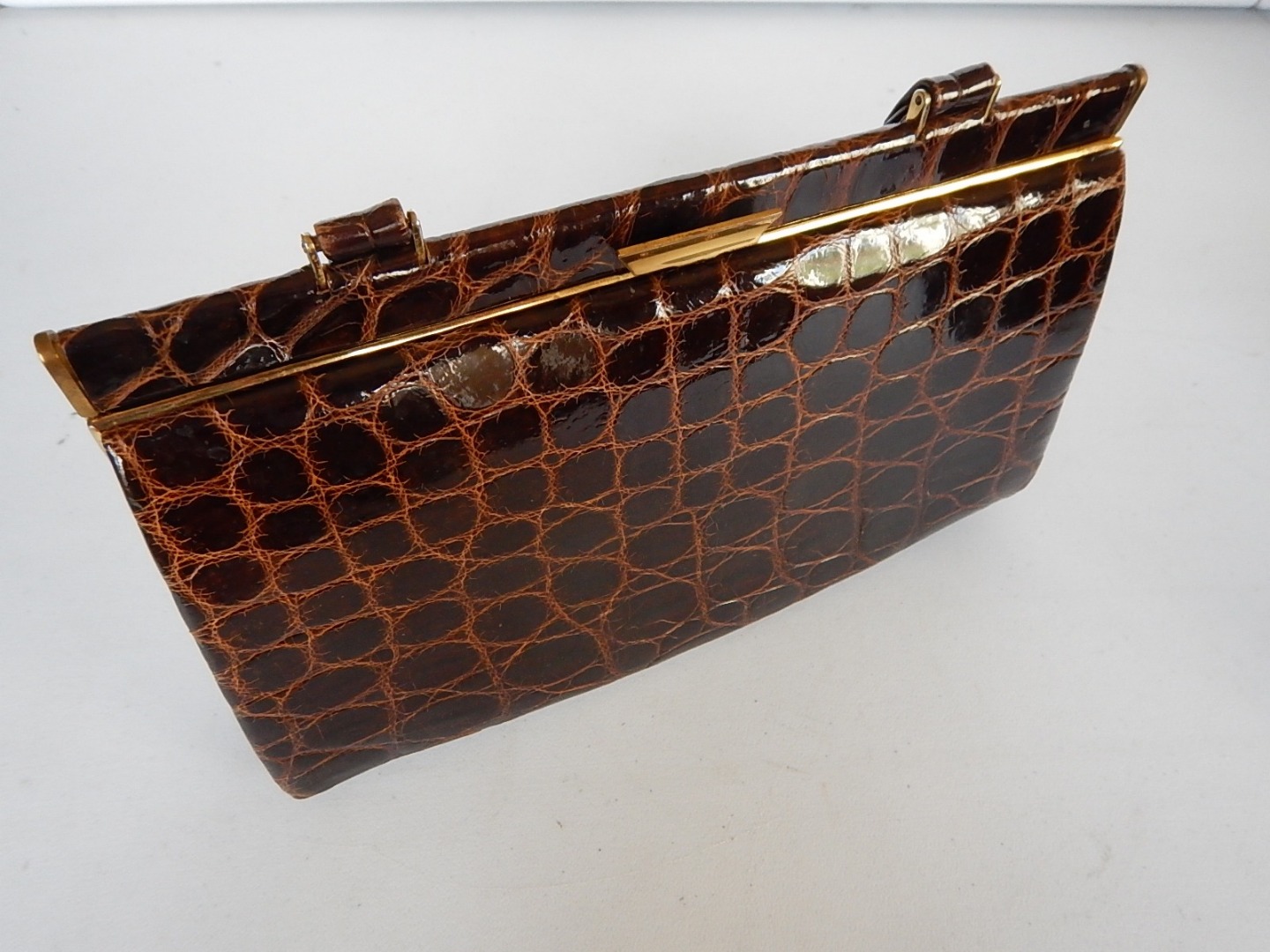 Appraisal: A ladies Widegate London brown crocodileskin handbag