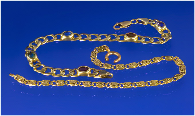 Appraisal: Two Carat Gold Bracelets Weight grammes