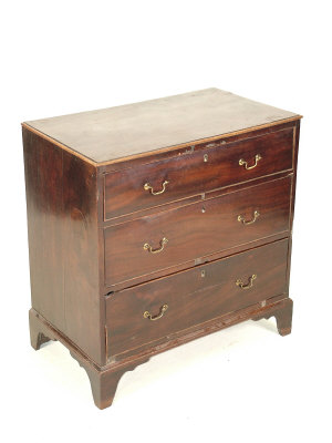 Appraisal: A George III mahogany chest circa of three graduated long