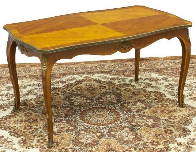 Appraisal: Louis XV style gilt metal mounted coffee table th c