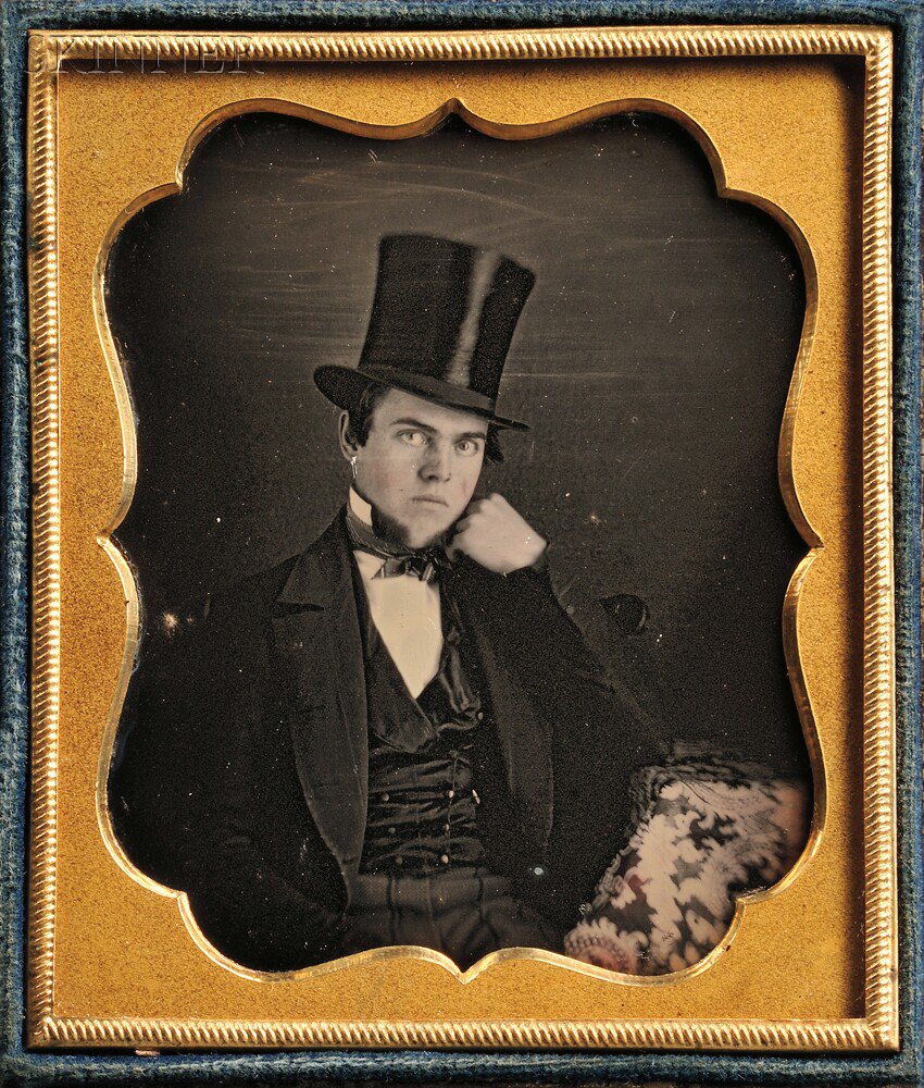 Appraisal: American School th Century Sixth-plate Daguerreotype of a Young Man