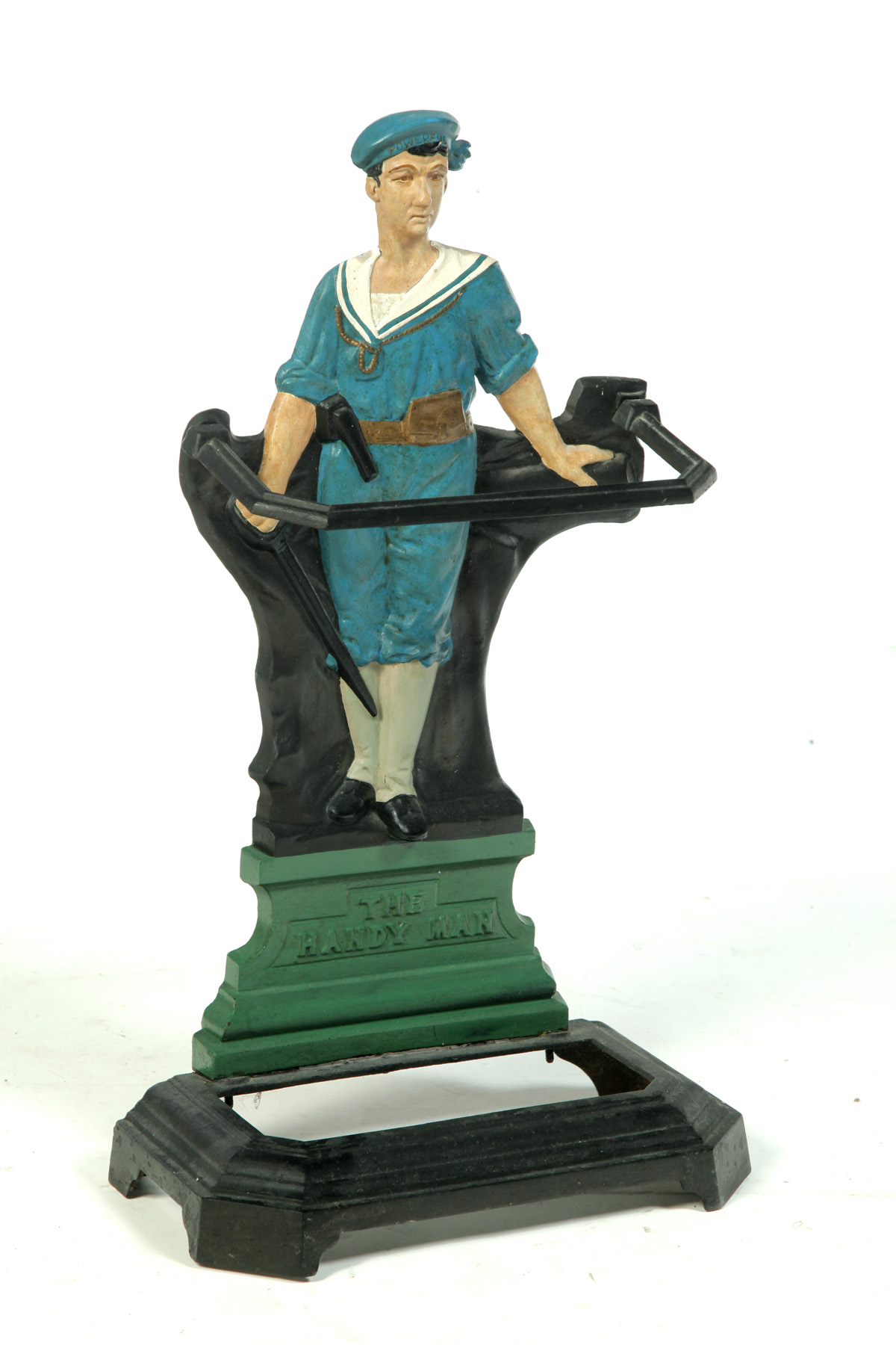 Appraisal: CAST IRON FIGURAL UMBRELLA HOLDER England th century Figure of