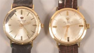 Appraisal: Two Vintage Jules Jergensen K Men's Wrist Watches Two Vintage