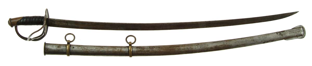 Appraisal: CONFEDERATE CAVALRY SABER - unstopped fuller blade Grip is leather