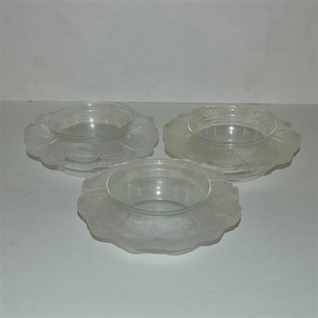 Appraisal: Set of Twelve Frosted Glass Sorbet Bowls Estimate -