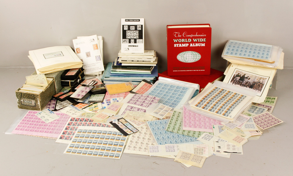 Appraisal: A - Lot of U S Stamps and Auction Catalogs