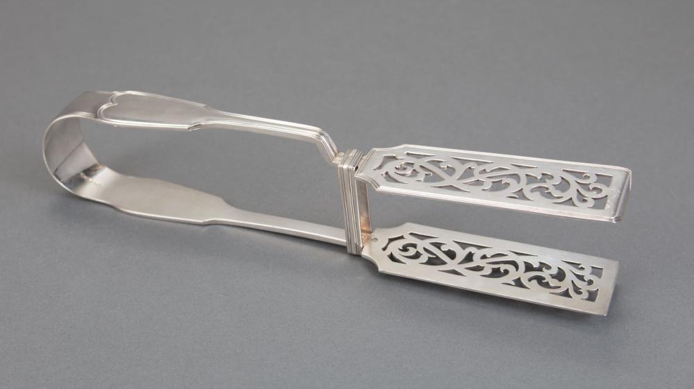 Appraisal: Victorian Sterling Silver Asparagus or Sandwich Tongs Emanuel Brothers Harry