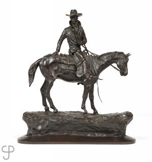 Appraisal: Earle Erik Heikka Montana cowboy on horseback signed and dated