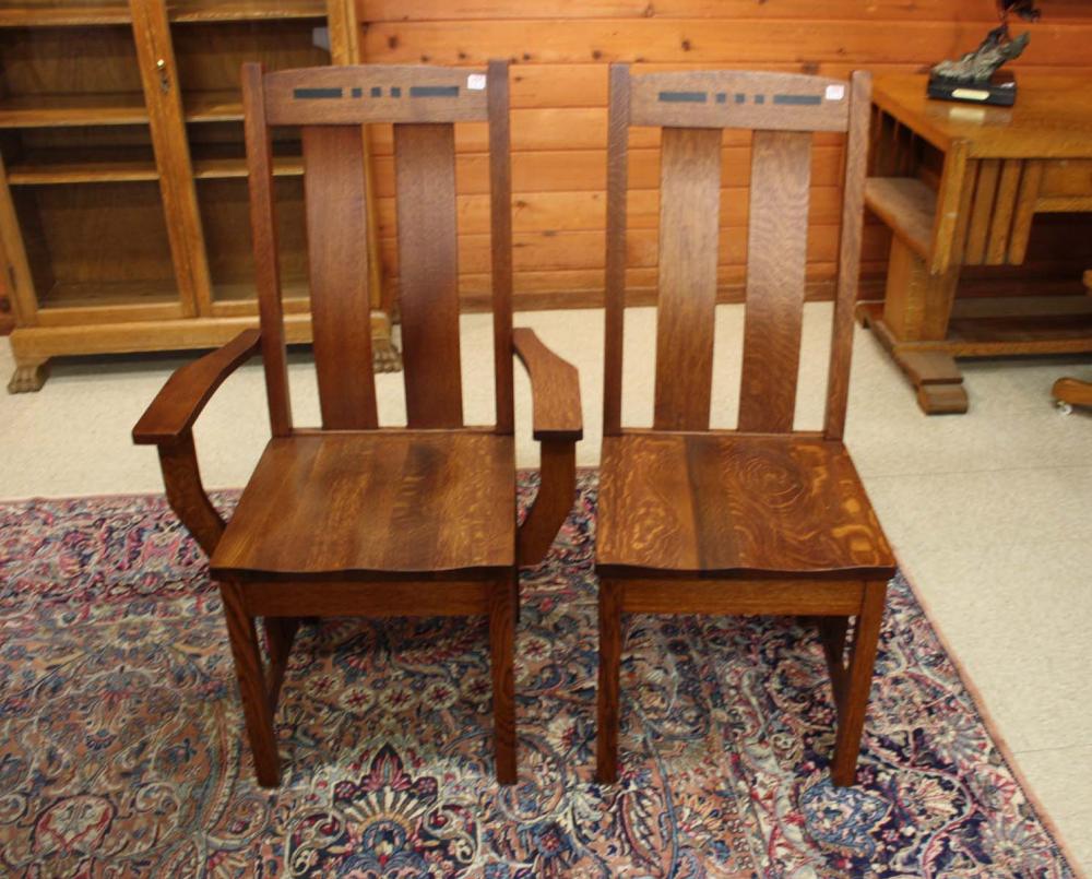 Appraisal: SET OF SIX AMISH TRADITIONS OAK DINING CHAIRS 'Colebrook' Collection