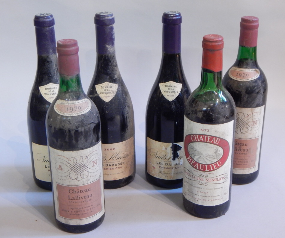 Appraisal: Six mixed bottles of French red wine to include three