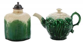 Appraisal: Two Staffordshire Earthenware Articles English th century including teapot and