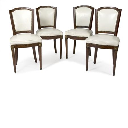 Appraisal: Set of Four Louis Philippe Style Painted Walnut Dining Chairs